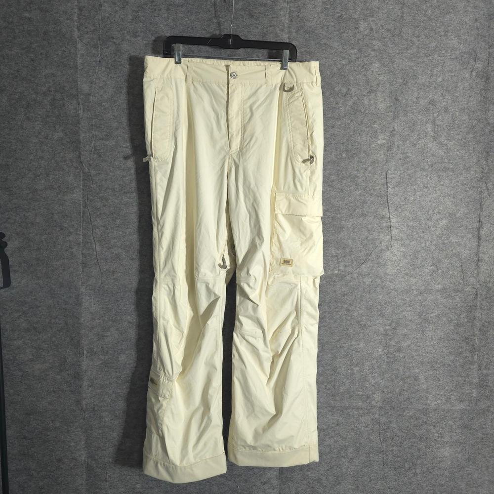 Helly Hansen Men Cream Beige Waterproof Breathable Tech Cargo Pants Large Hiking